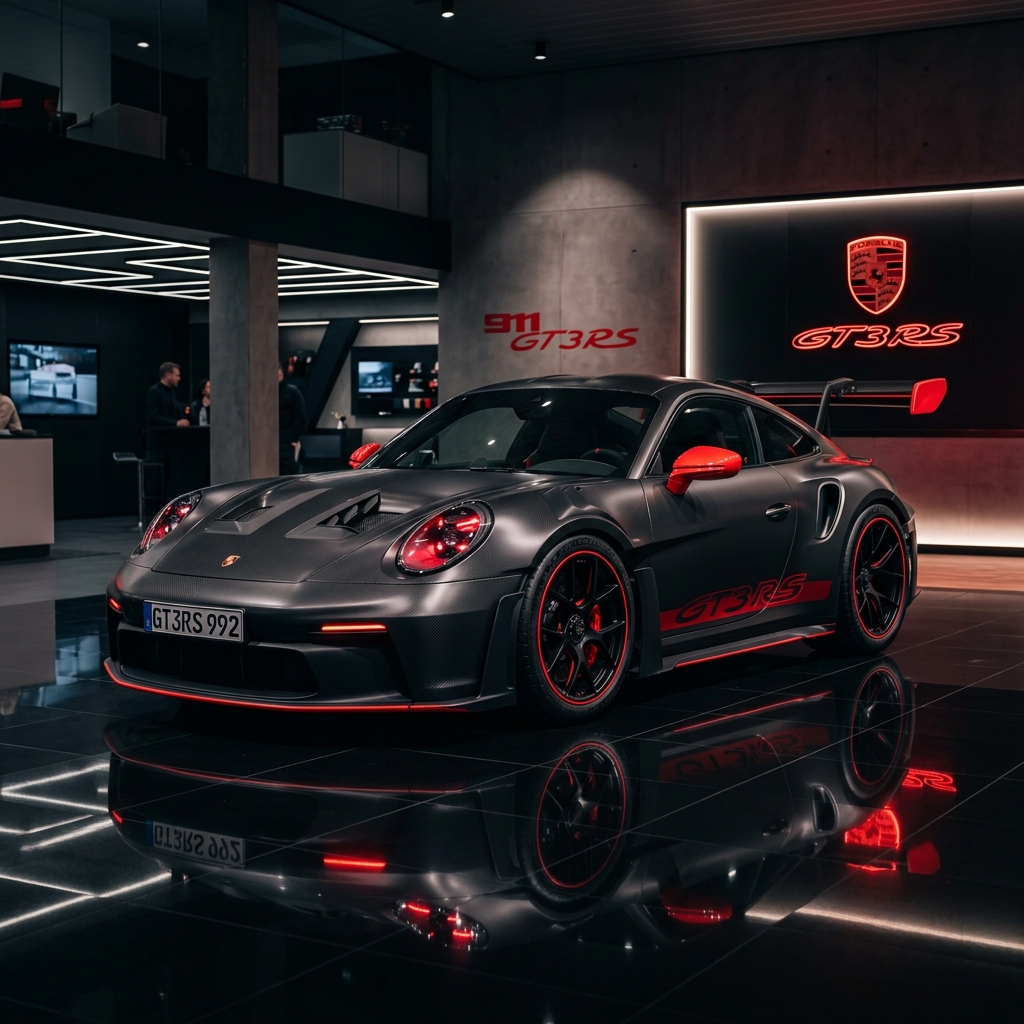 Pixel Garage ile tasarlanmış Kırmızı Vurgulu Mat Karbon Porsche 911 GT3 RS